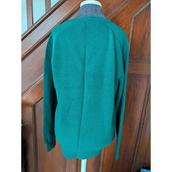 Westchester Classics Green V-Neck Lambswool Sweater Womens Large - Picture 2 of 6